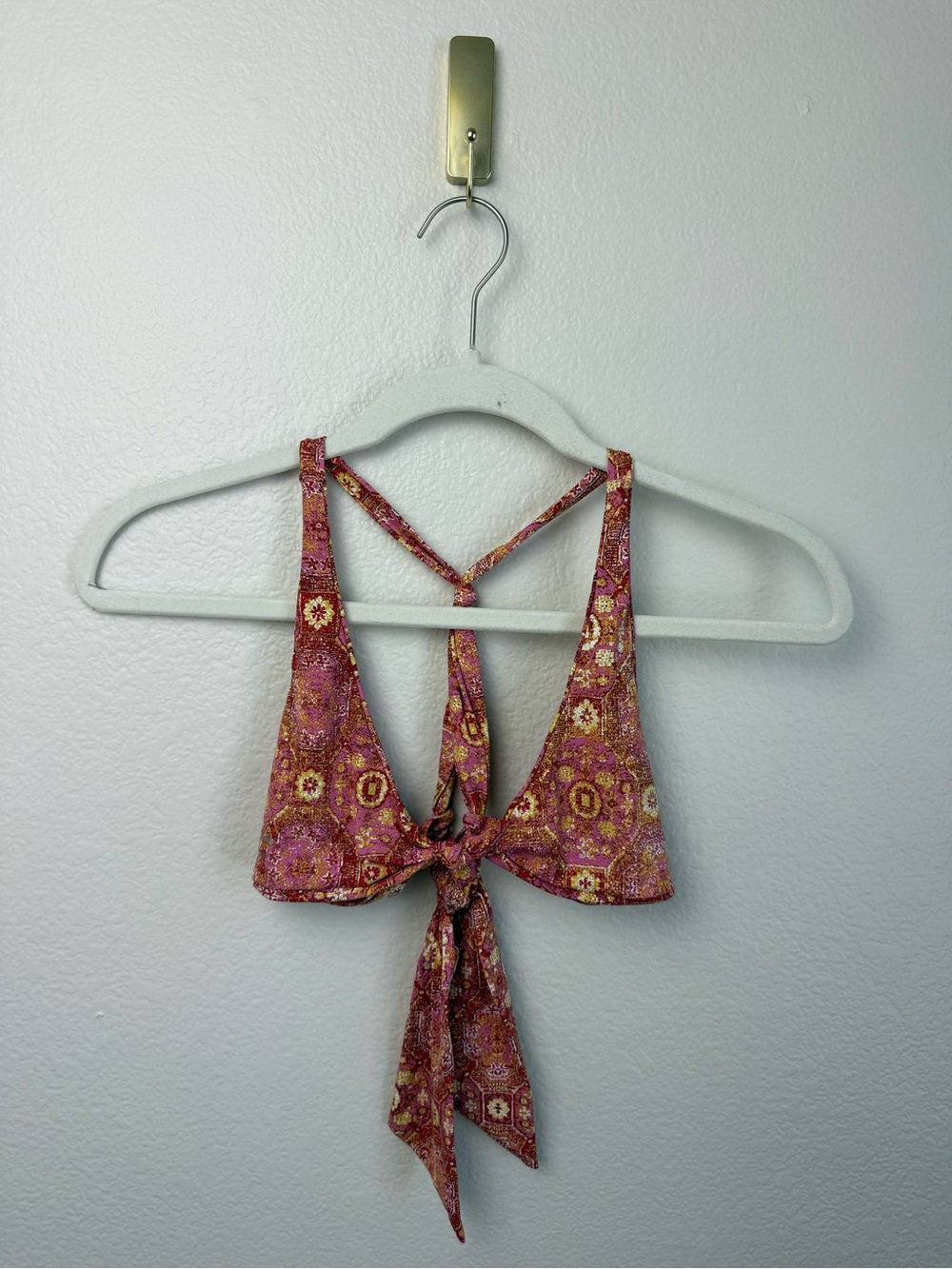 Frankies Bikinis Malibu Top Size Small Halter Boho Coastal Earthy Wanderlust
